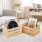 3-Piece Large Pine Wood Storage Crates – Unfinished Natural Wooden Boxes, 17 × 13 × 8.9 Inches Each, Holds Up to 50 lbs